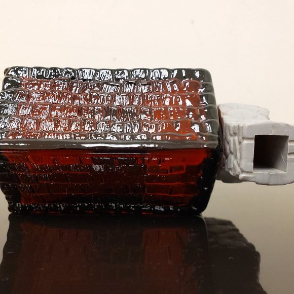 AVON 1970's Brown Glass Homestead Log Cabin Wild Country Collectible Empty - Picture 5 of 6